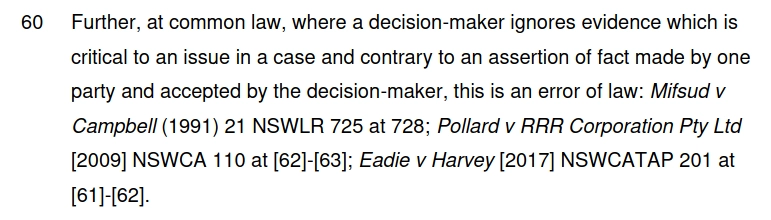 Ashlin-v-The-Owners-Strata-Plan-No-50705-2021-NSWCATAP-413-21-December-2021-Paragraph-60-error-of-law-when-ignoring-evidence.webp