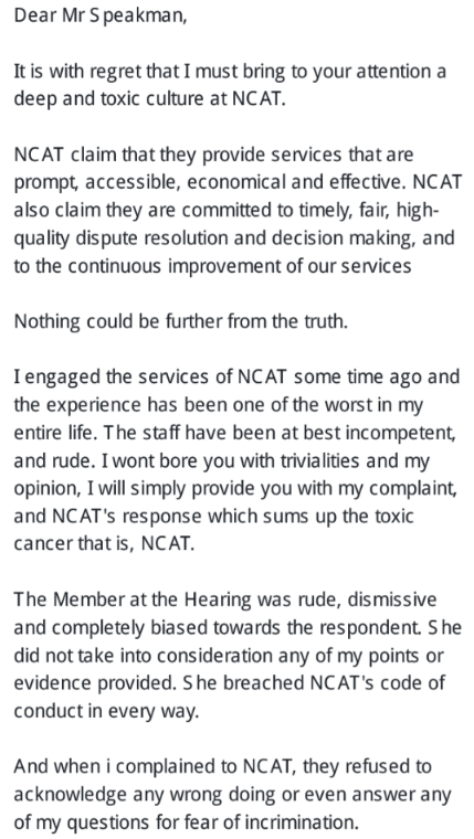Complaint-about-NCAT-to-Attorney-General-2019