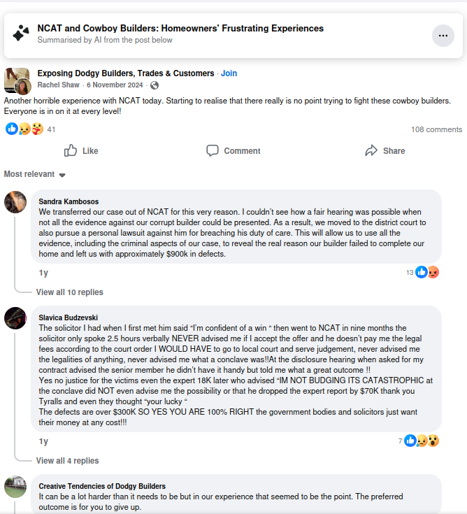Facebook-forum-complaints-about-NCAT