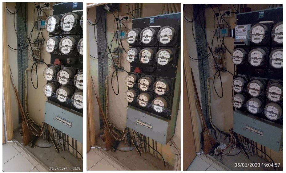 SP52948-Block-B-level-7-untidy-telecom-and-electrical-cabinet-with-cleaning-equipment-left-inside-5Jun2023.webp