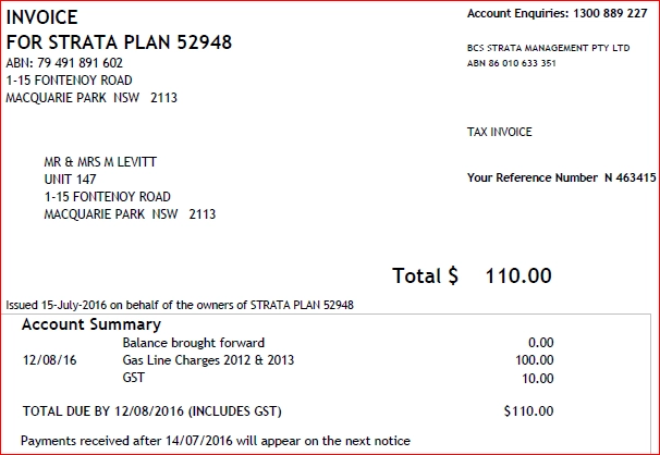 SP52948-Lot-147-Moses-Levitt-reminder-about-unpaid-gas-heating-levies-for-2012-and-213-sent-by-BCS-Strata-Management-15July2016