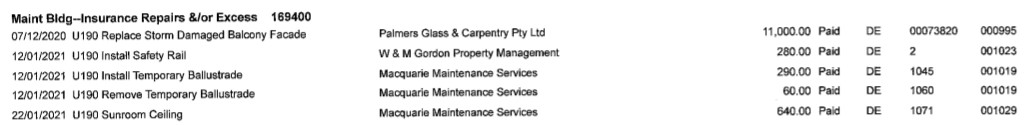 SP52948-Lot-190-admin-fund-expenses-due-to-blown-sunroom-frame-FY2021