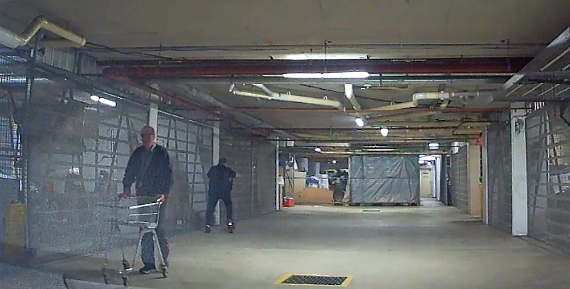 SP52948-Stan-Pogorelsky-with-shopping-centre-trolley-and-Steve-Carbone-with-e-scooter-photo-2-12Jul2023i