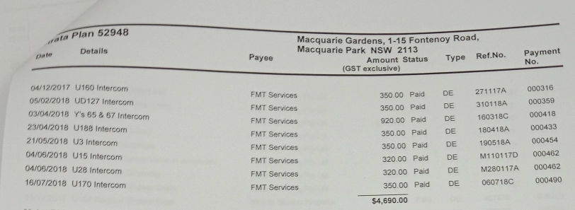 SP52948-discriminatory-repairs-of-intercom-for-some-owners-but-not-Lot-158-example-of-repairs-in-2018