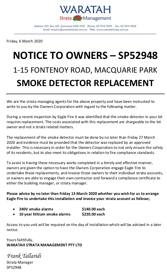 SP52948-letter-from-Waratah-Strata-Management-advising-owners-of-their-own-responsibility-replacing-smoke-alarms-and-not-disclosing-that-owners-corporation-paid-for-the-from-common-funds-for-20-years-7Mar2020.png